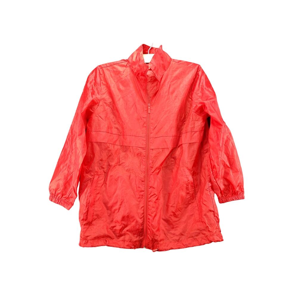 By Totes Windbreaker Full Zip Hooded Jacket Size S/M Red Logo